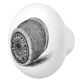 Keramische schedel -  naaigeltje, "Thread Spool" Knop (Rechts)