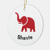 Keramische sieraardenversiering met rode olifant keramisch ornament (Links)