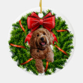 Keramische sierbloem met gouden doodle keramisch ornament (Achterkant)