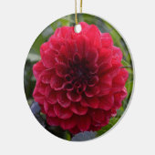 Keramische sierbloem met rode dahlia keramisch ornament (Links)