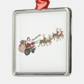 Keramische sierkunst - Wielstoel Santa Metalen Ornament (Links)