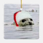 Keramische sierplanten met otters en verzegeling keramisch ornament (Achterkant)