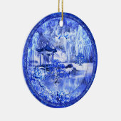 Keramische sierspelen "Blue Willow World", origine Keramisch Ornament (Rechts)