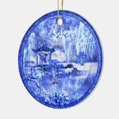 Keramische sierspelen "Blue Willow World", origine Keramisch Ornament (Links)
