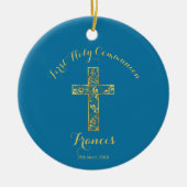 Keramische siervoorwerpen, blauwe kruisjes voor go keramisch ornament (Voorkant)