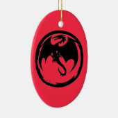 Keramische siervormgeving met zwarte dragon keramisch ornament (Rechts)