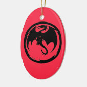 Keramische siervormgeving met zwarte dragon keramisch ornament (Links)