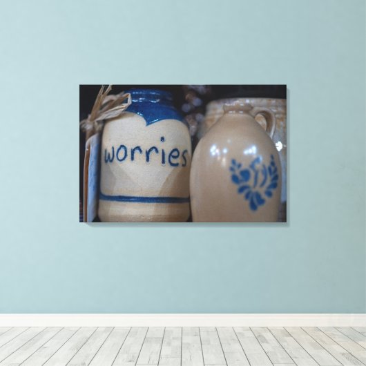 Keramische Solace - Artisanal Worry Jar Canvas Afdruk (Insitu (Houten vloer))
