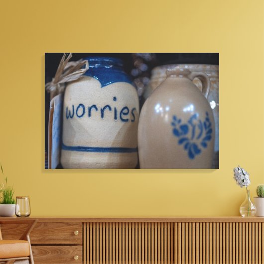 Keramische Solace - Artisanal Worry Jar Canvas Afdruk (Insitu (Woonkamer))