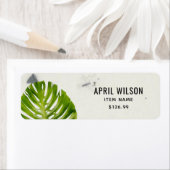 KERAMISCHE STONE GREEN MONSTERA LEAF FOLIAGPRIJS ETIKET (Insitu)