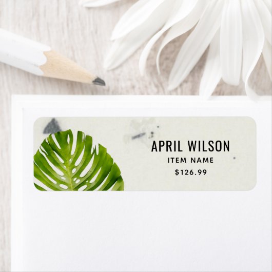 KERAMISCHE STONE GREEN MONSTERA LEAF FOLIAGPRIJS ETIKET (Insitu)