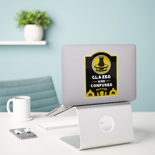 Keramische Studio Potter Sticker (Laptop op bureau)