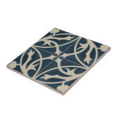 Keramische tapijten - Blauw- en artikelbladeren Tegeltje (Zijkant)