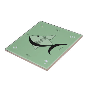 Keramische tapijten, FABULOUS 1950s FISH Retro  Tegeltje