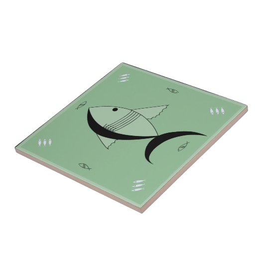 Keramische tapijten, FABULOUS 1950s FISH Retro  Tegeltje (Zijkant)