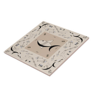 Keramische tapijten, FABULOUS 1950s FISH Retro  Tegeltje