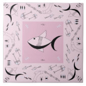 Keramische tapijten, FABULOUS 1950s FISH Retro  Tegeltje (Voorkant)