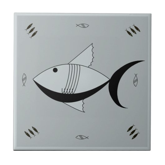 Keramische tapijten, FABULOUS 1950s FISH Retro  Tegeltje (Voorkant)