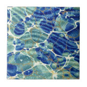 Keramische tapijtschel met  gemarmerd papiereffect tegeltje (Voorkant)