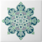 Keramische tapijtschelp met lichte groen en blauwg tegeltje