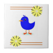 Keramische teelbloem tegeltje (Voorkant)