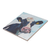 Keramische tegel - 0254 Ierse Friesian Cow Tegeltje (Zijkant)