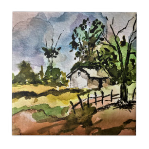 Keramische Tegel - 4.25in x 4.25in - Omlaag door h Tegeltje