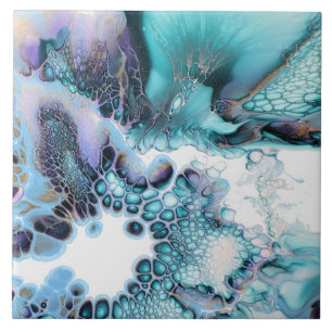 Keramische tegel - Abstracte alcoholinkt - Giclee  Tegeltje