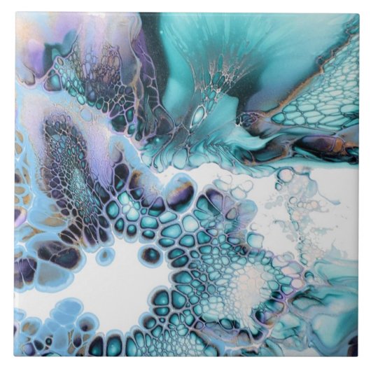 Keramische tegel - Abstracte alcoholinkt - Giclee  Tegeltje (Voorkant)