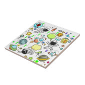 Keramische Tegel Aliens Astronauts Ruimteschip Tegeltje (Zijkant)