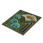 Keramische Tegel - Antiek uitziende papaver Art No Tegeltje (Zijkant)