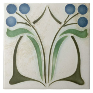 Keramische tegel - Antieke Art Nouveau Tegeltje