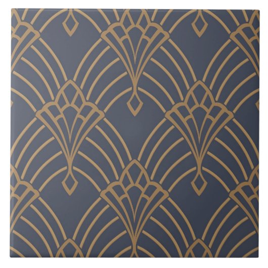 Keramische tegel - Art Deco Fan Design Gold Tegeltje (Voorkant)