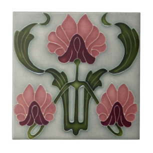 Keramische tegel - Art Nouveau antieke tegel Tegeltje