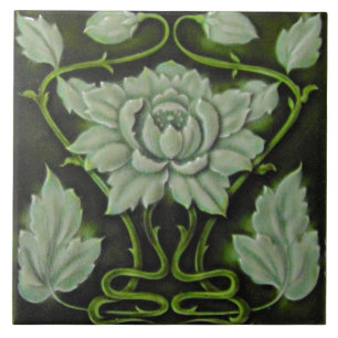 Keramische tegel - Art Nouveau Artisjok Tegeltje
