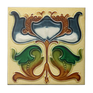 Keramische tegel - Art Nouveau bloem Tegeltje