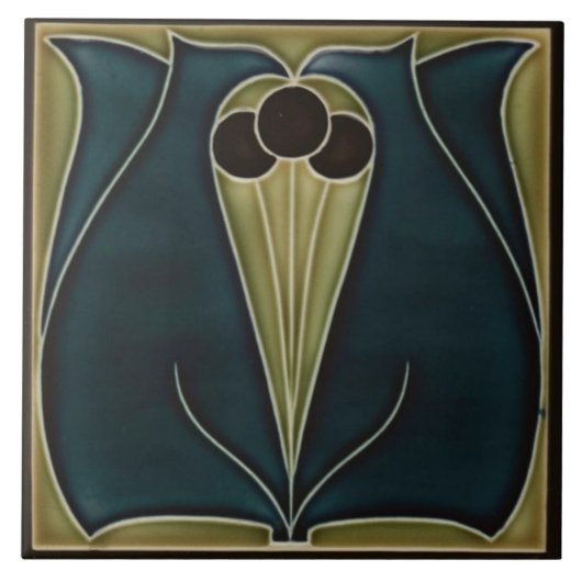 Keramische tegel - Art Nouveau Design Tile Tegeltje (Voorkant)