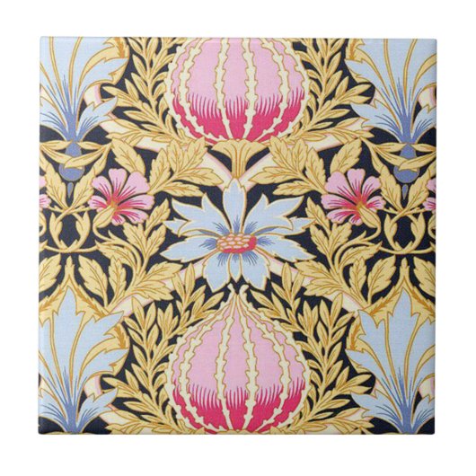 Keramische tegel - Art Nouveau Floral Pattern Tegeltje (Voorkant)