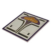 Keramische tegel -  Art Nouveau Floral Tegeltje (Zijkant)