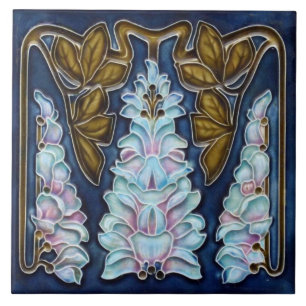Keramische tegel - Art Nouveau Foxglove Flowers Tegeltje