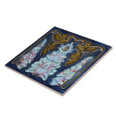 Keramische tegel - Art Nouveau Foxglove Flowers Tegeltje (Zijkant)