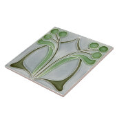 Keramische tegel - Art Nouveau Green Grey Tegeltje (Zijkant)