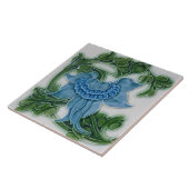 Keramische Tegel - Art Nouveau Ogend Bloemen Tegeltje (Zijkant)