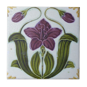 Keramische tegel - Art Nouveau-ontwerp met vintage Tegeltje