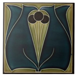 Keramische tegel - Art Nouveau ontwerptegel Tegeltje