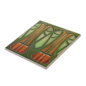 Keramische tegel - Art Nouveau Palm Tree Tile Gree Tegeltje (Zijkant)