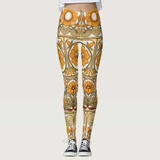 Keramische Tegel: Art Nouveau stijl. Leggings