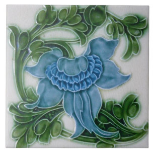 Keramische tegel - Art Nouveau vintage uitziende b Tegeltje