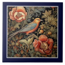 Keramische tegel - Art Nouveau vogelontwerp
