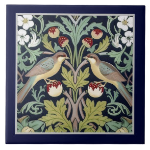 Keramische tegel - Art Nouveau Vogels Bloemmotief Tegeltje